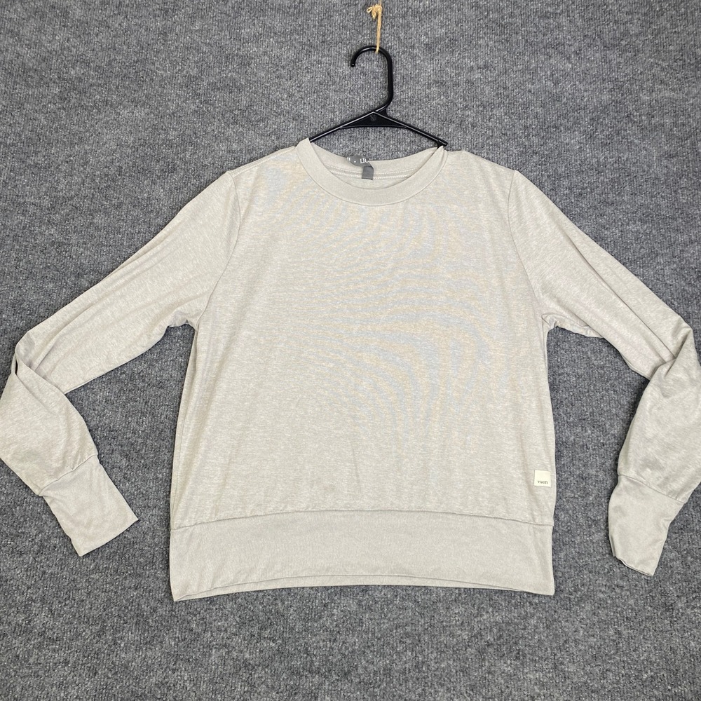 Vuori Womens Long Sleeve Crew Neck Activewear Top Heathered Gray Small